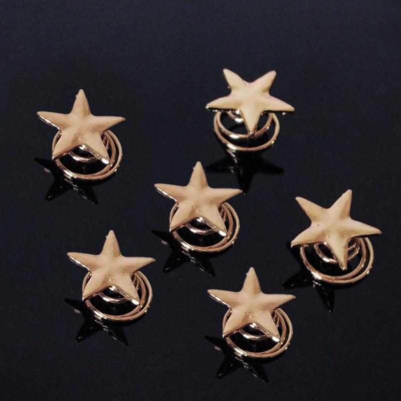 Gold Star Swirl Spiral Hairpin Barrettes - Orchid Unique