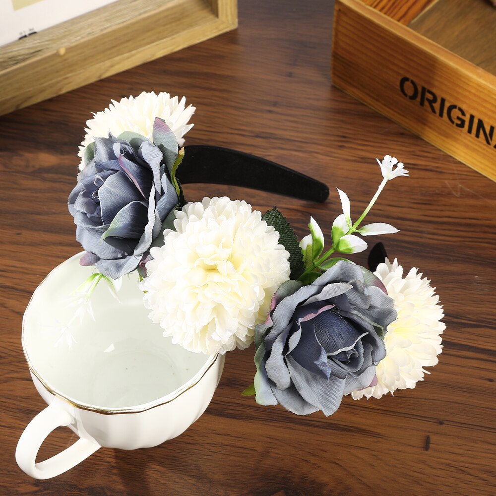 Haimeikang Colorful Flower Headband Fabric Princess Headdresses Girls Bride Headband Women Beach Wedding Hair Accessories - Orchid Unique
