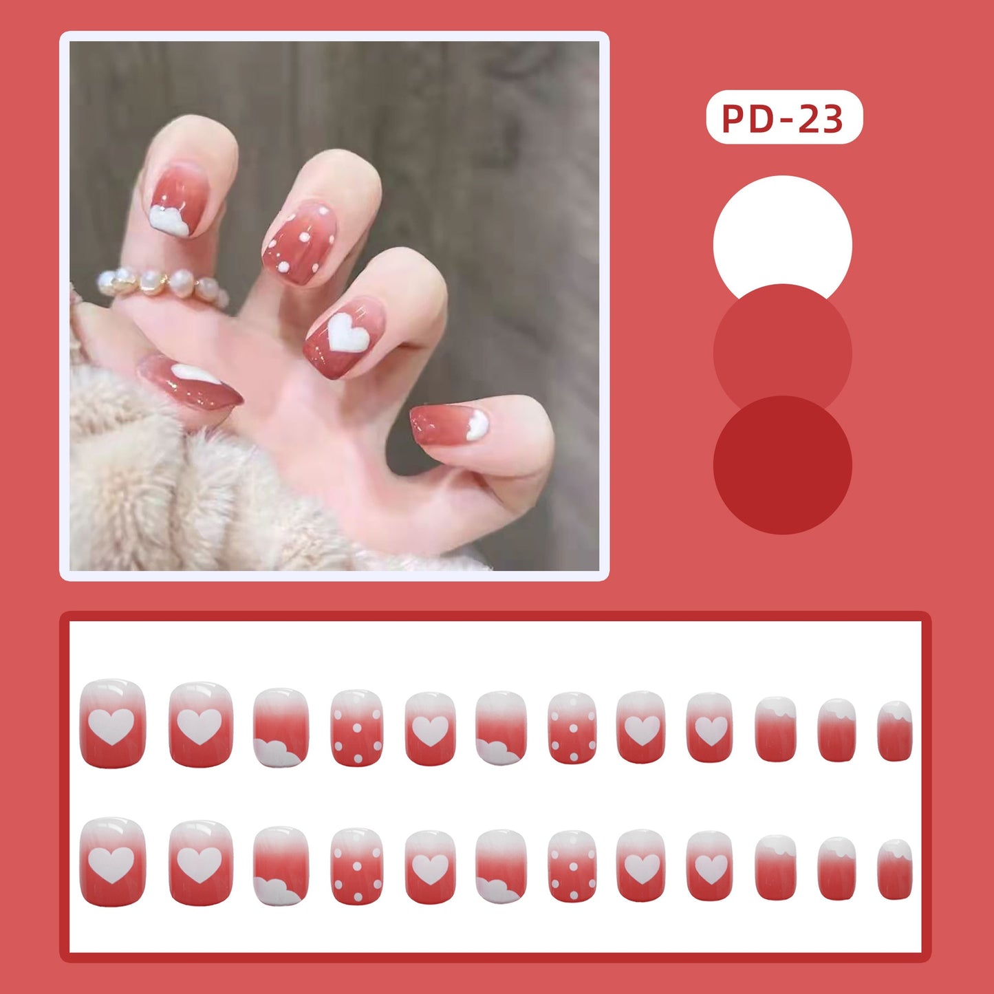 Short Wear Tips Nail False Patch - Orchid Unique