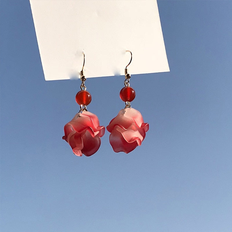 Multicolored Long Drop Earrings - Orchid Unique
