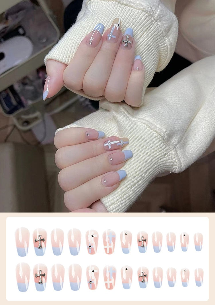 Jelly Press on Fake Nails - Orchid Unique
