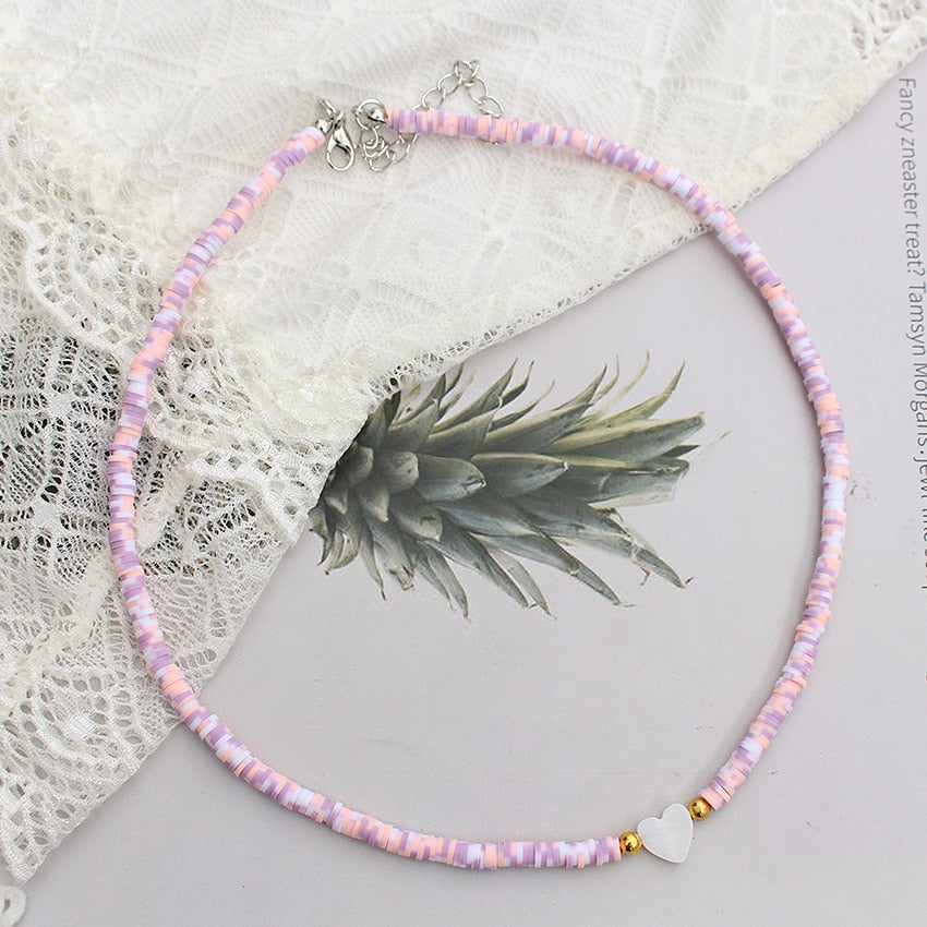 Natural Shell Beads Necklace - Orchid Unique