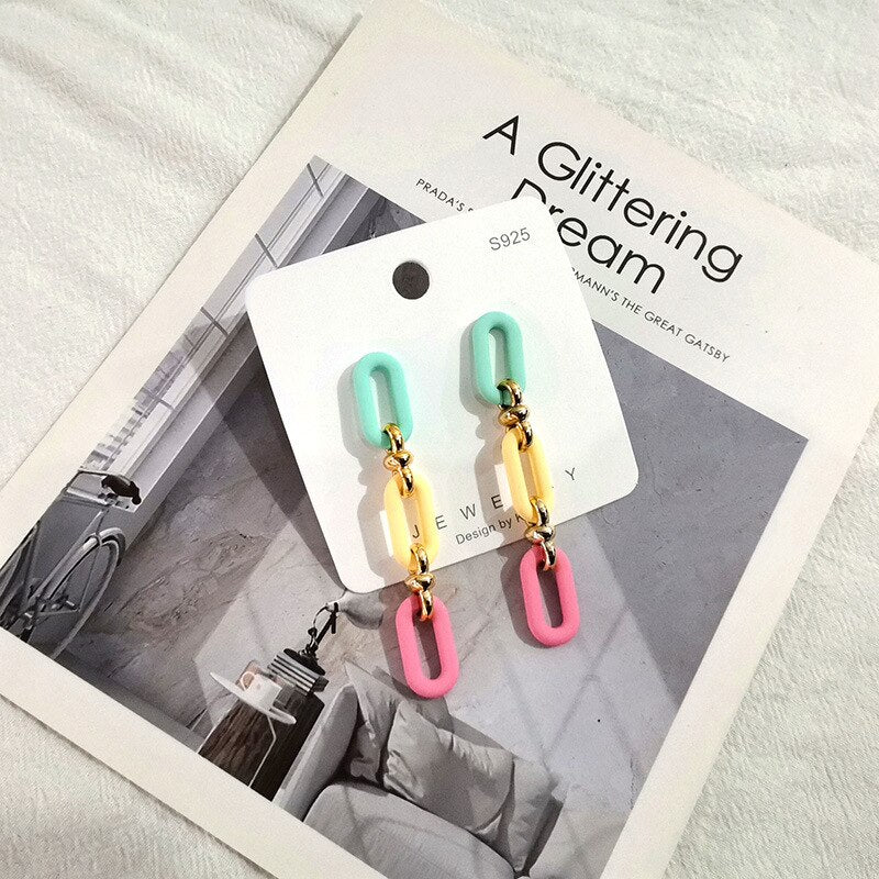 Candy Color Acrylic Earrings - Orchid Unique