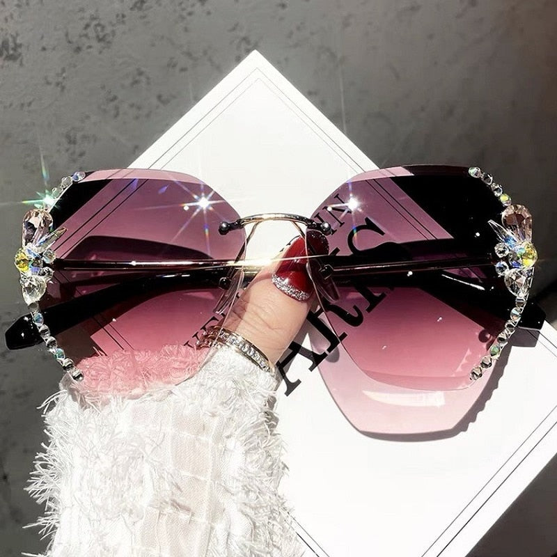 Retro Cutting Lens Gradient Sunglasses - Orchid Unique