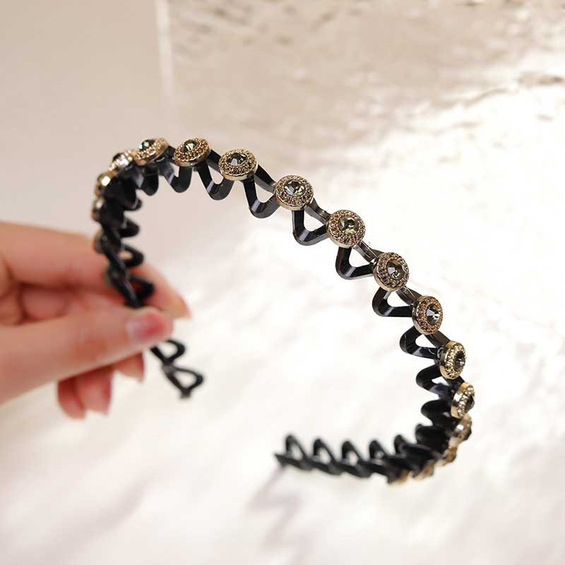 Fashion Pearl Non-Slip Rhinestone Hairbands Elastic Flower Women Hair Hoop Bands Headband Bezel Girls Hair Accessories Headdress - Orchid Unique