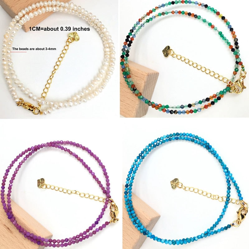 Faceted Gemstones beads Bracelet - Orchid Unique