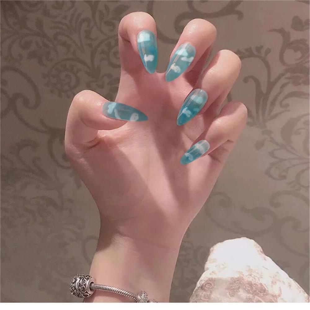 Cloud Pattern Design False Nails - Orchid Unique