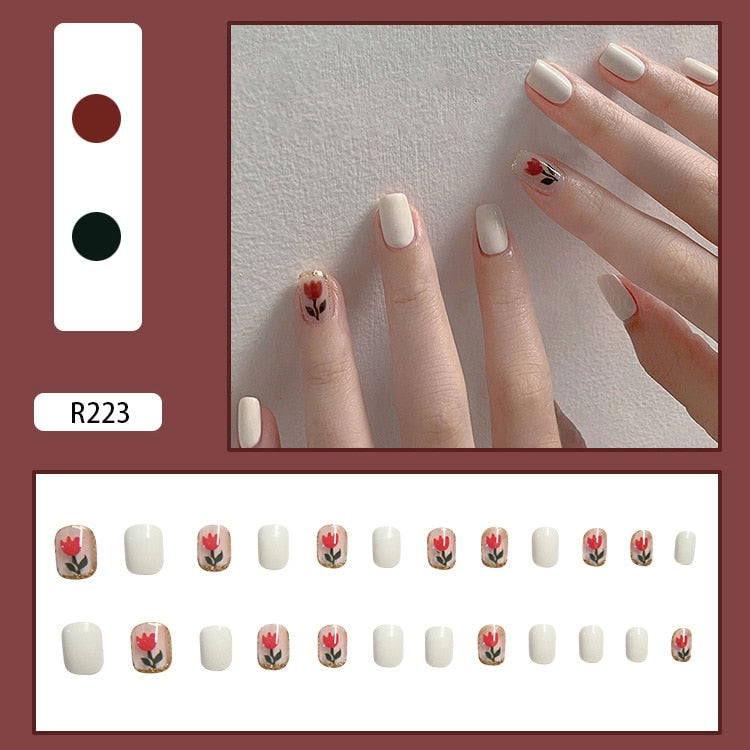 Cute Childlike Press on Nail Art - Orchid Unique
