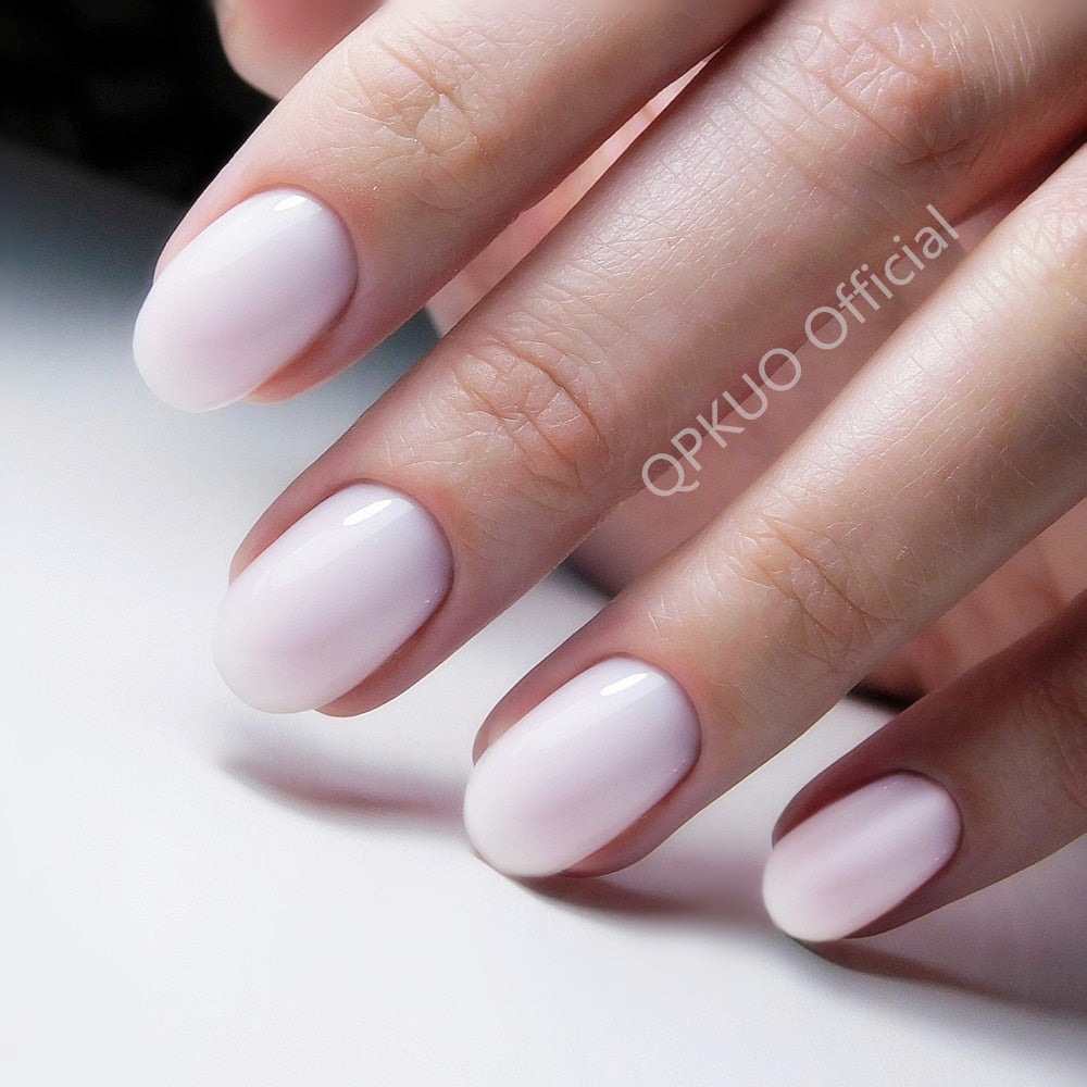 Shiny Natural Pink Short Fake Nails - Orchid Unique