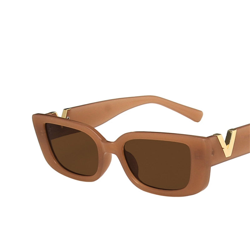 Retro Rectangle Sunglasses - Orchid Unique