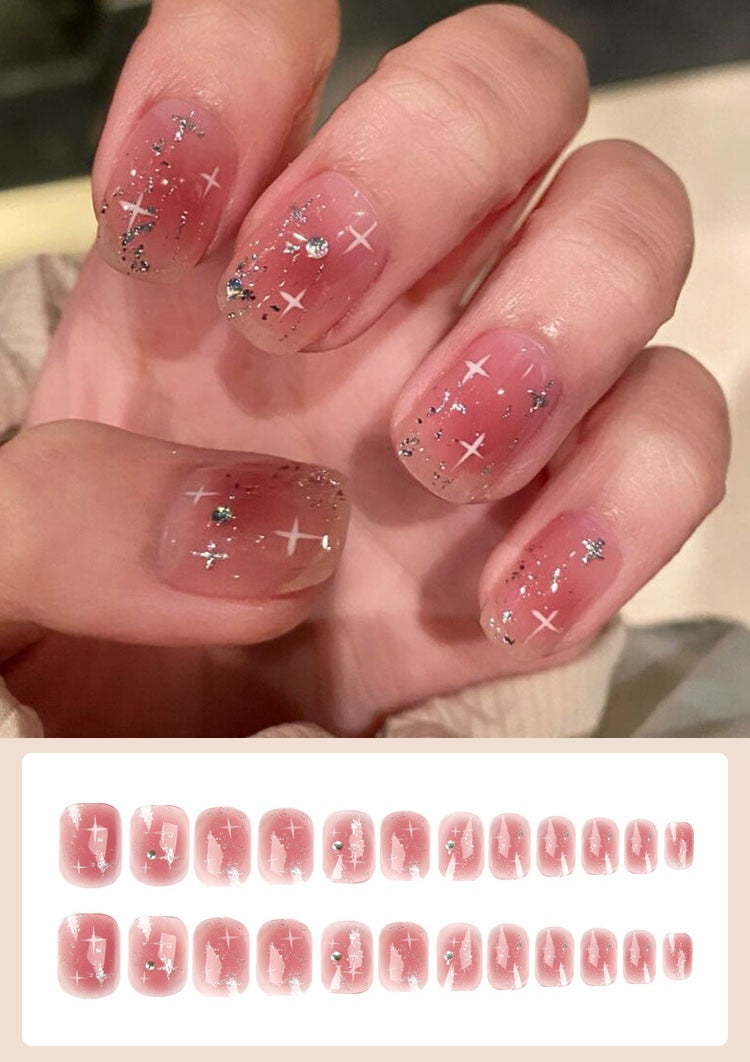 Jelly Press on Fake Nails - Orchid Unique