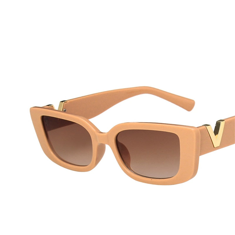 Retro Rectangle Sunglasses - Orchid Unique