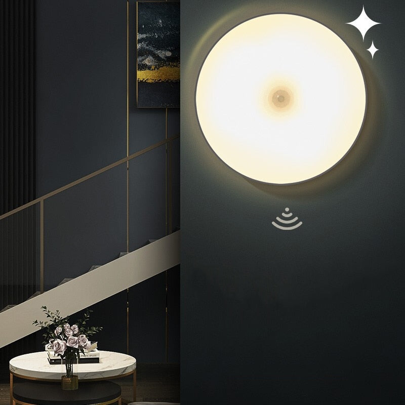 Wireless Round Motion Sensor LED Night Light - Orchid Unique