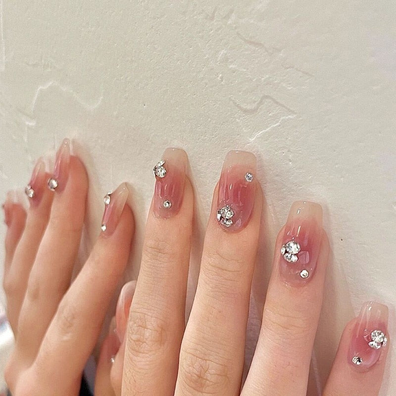 False Nails Coffin Almond Artificial Fake Nails - Orchid Unique