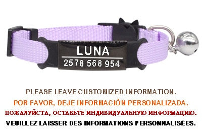 Personalized ID Tag Cat Collar Bell - Orchid Unique