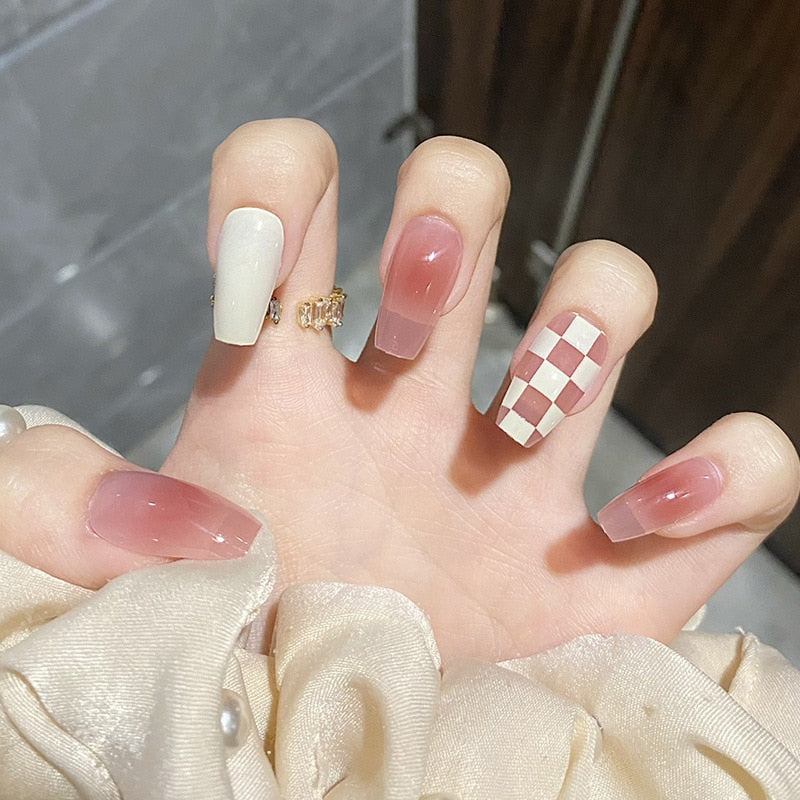 Sweet Short Round/Square Head False Nail Art - Orchid Unique