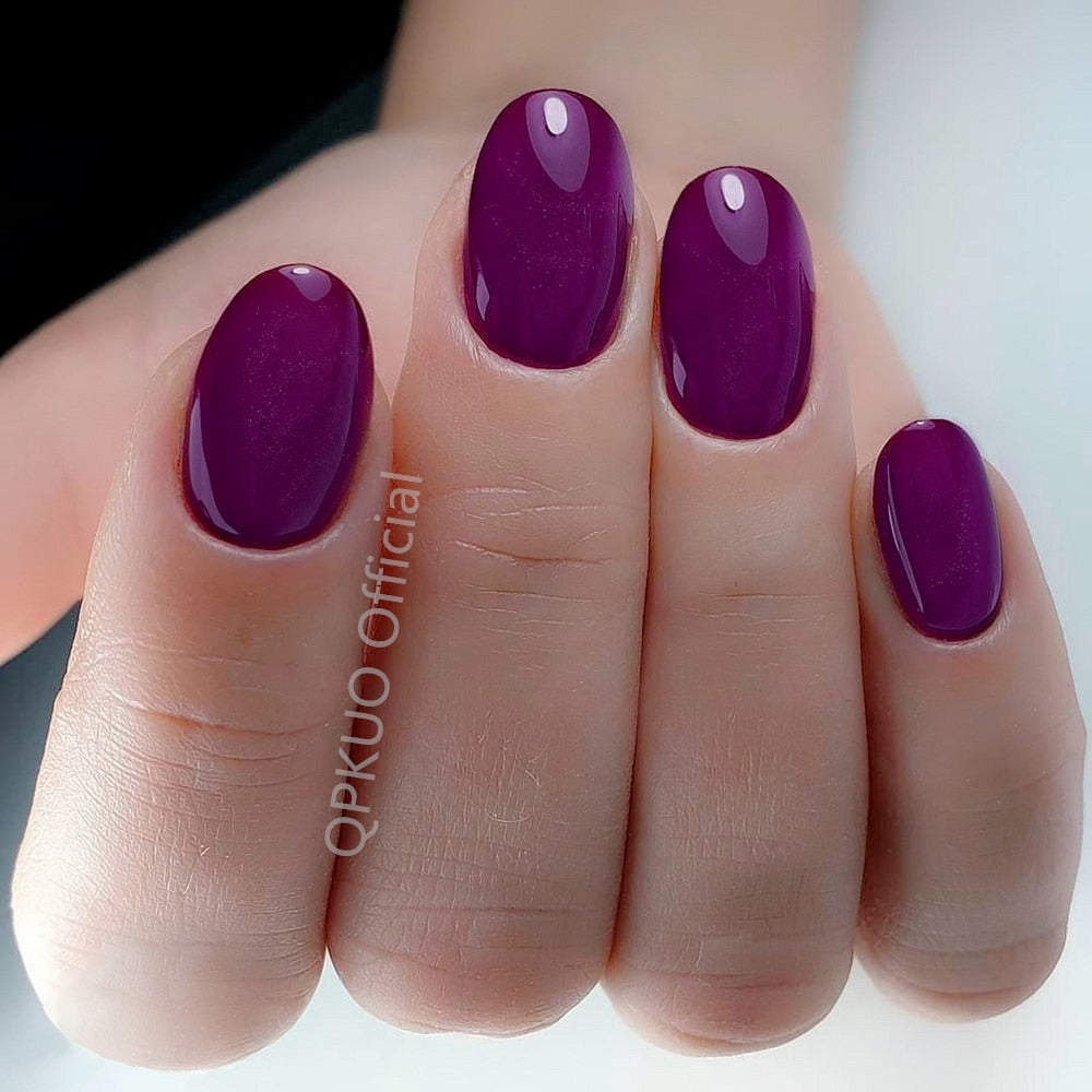 Shiny Short Fake Nails - Orchid Unique
