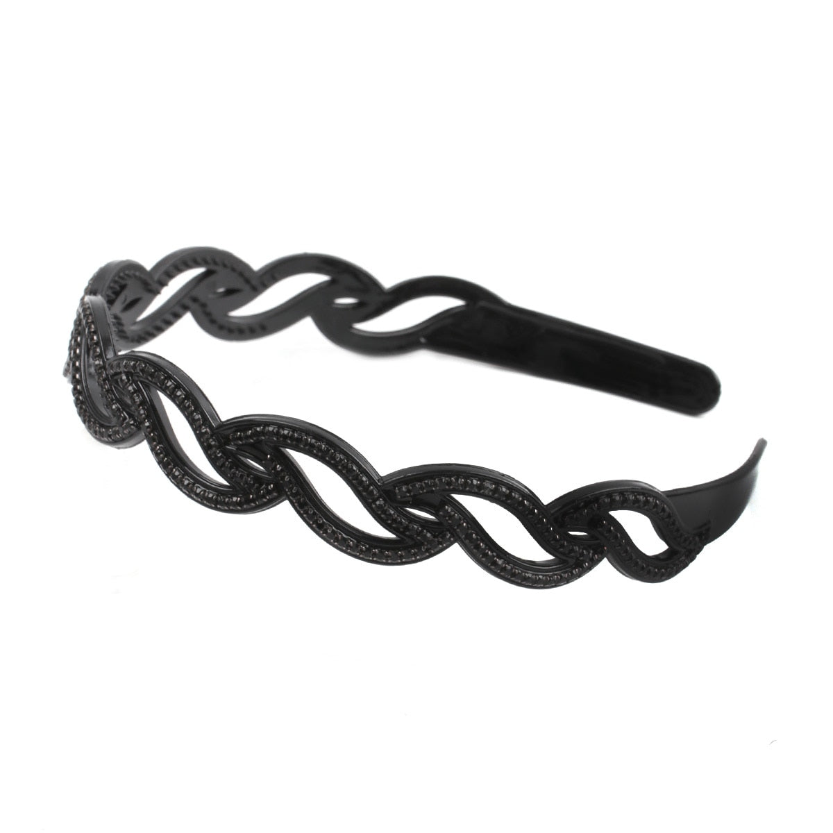 Fashion Pearl Non-Slip Rhinestone Hairbands Elastic Flower Women Hair Hoop Bands Headband Bezel Girls Hair Accessories Headdress - Orchid Unique