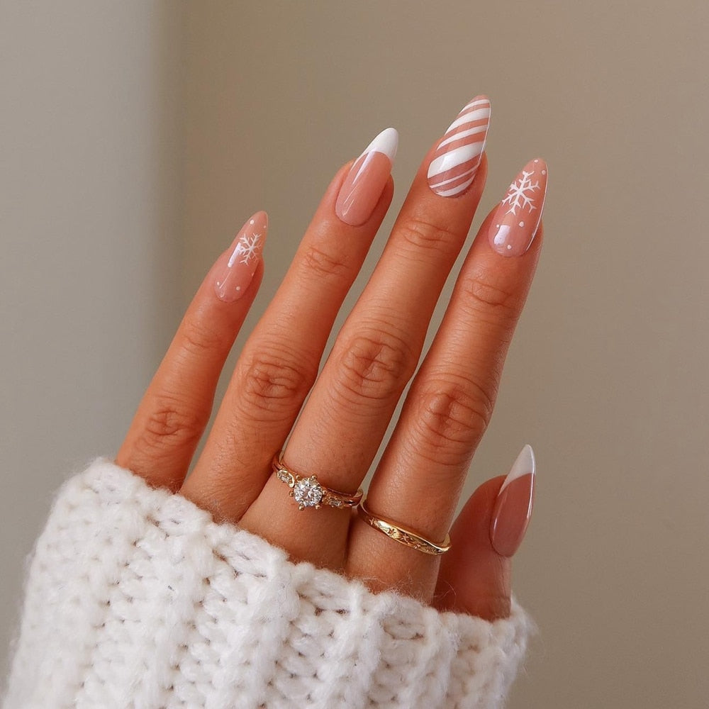 Almond Round Wavy False Nails - Orchid Unique