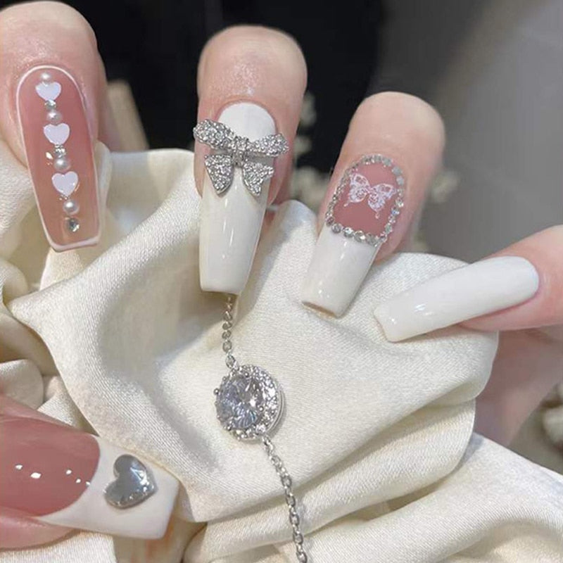 Glitter Press On Nails Korean Style - Orchid Unique