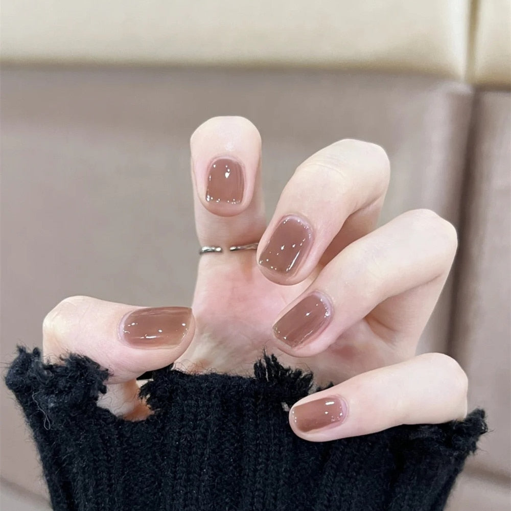 Light Color Solid Fake Nails - Orchid Unique