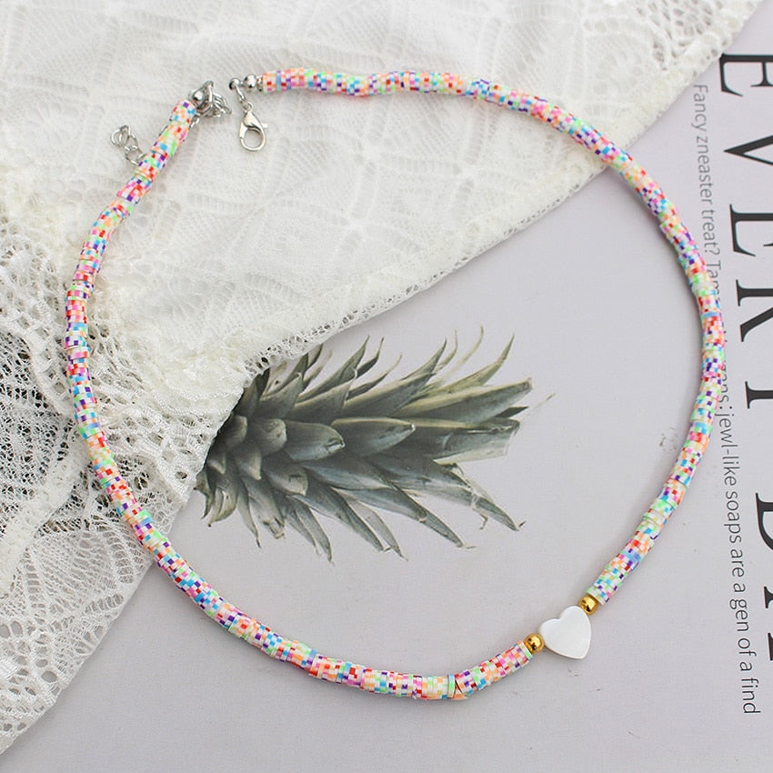 Natural Shell Beads Necklace - Orchid Unique