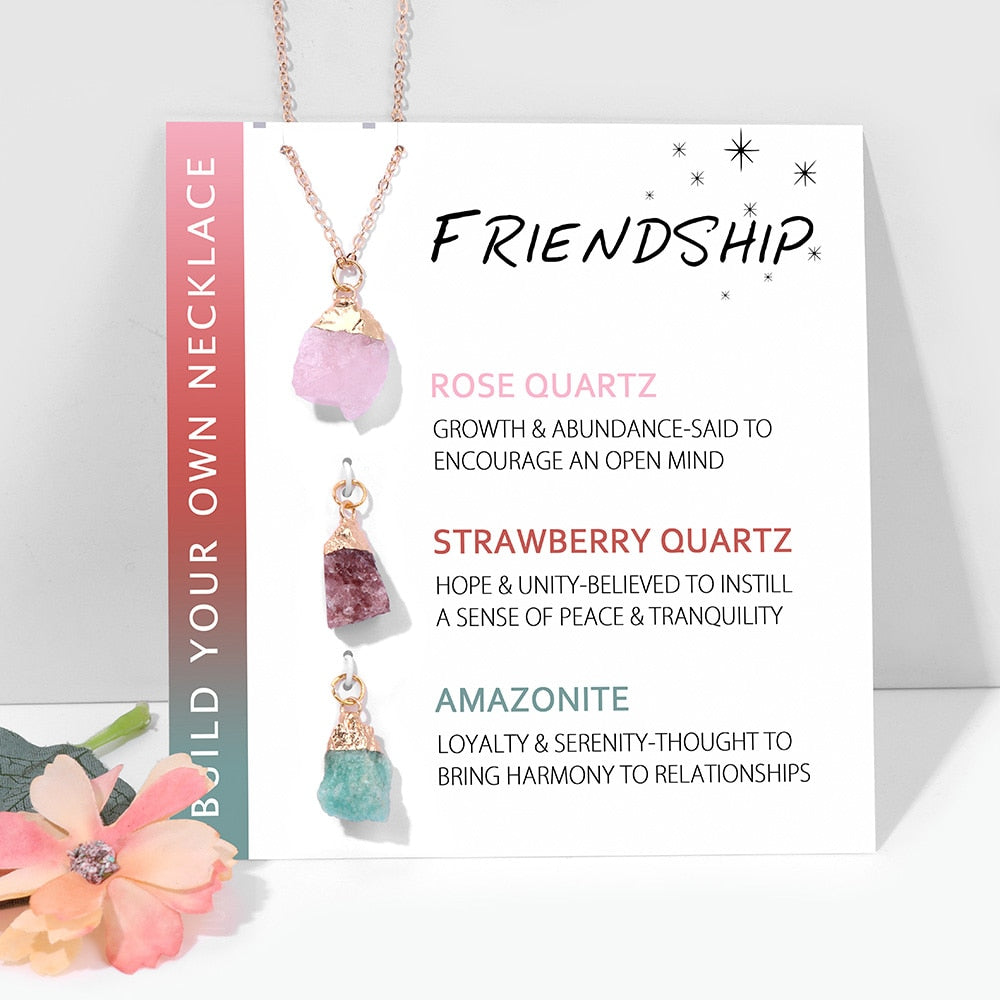 Irregular Mineral Stone Charm Necklace - Orchid Unique