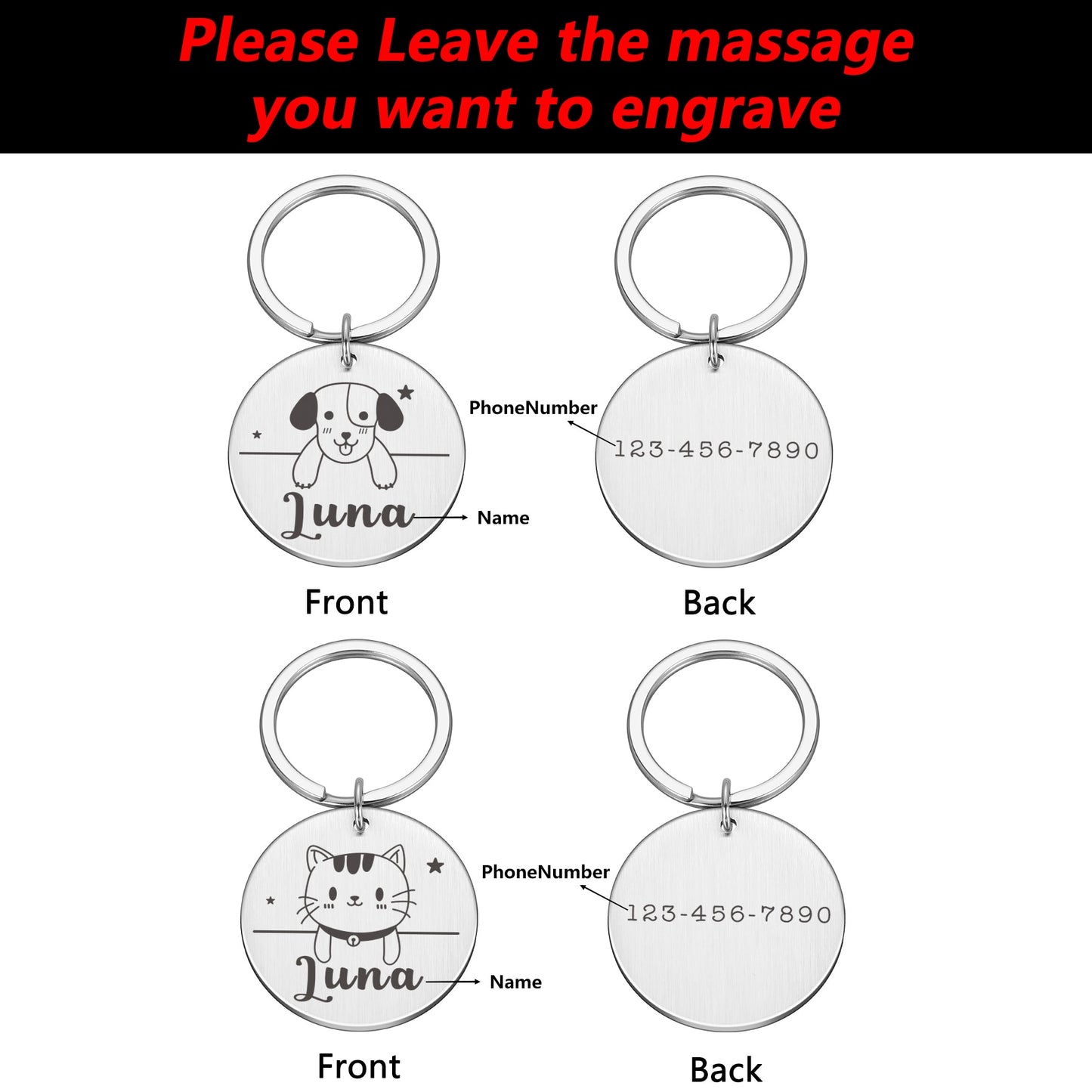 Personalized engraving pet tags - Orchid Unique
