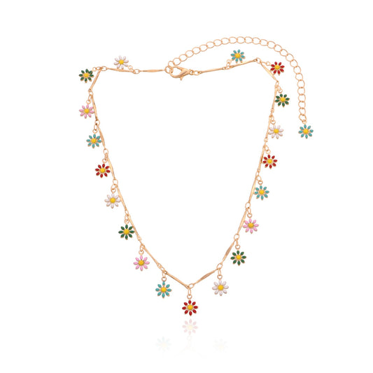 Handmade Colorful Daisy Necklace - Orchid Unique