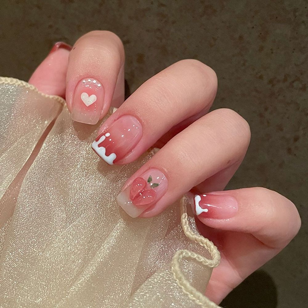 Sweet Short Round/Square Head False Nail Art - Orchid Unique
