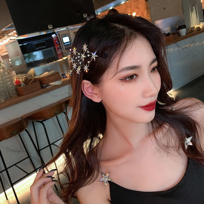 Women Hair Clip Buling Star Rhinestone - Orchid Unique  SPECIFICATIONS Type: Hairpins Style: Fashion gold-sliver Women Hair Clip Buling Star Rhinestone SPECIFICATIONS Type: Hairpins Style: Fashion (Store description)  6 5 46689747  (Store description) 14:193#gold-14:29#sliver gold-sliver Orchid  Hair Jewelry