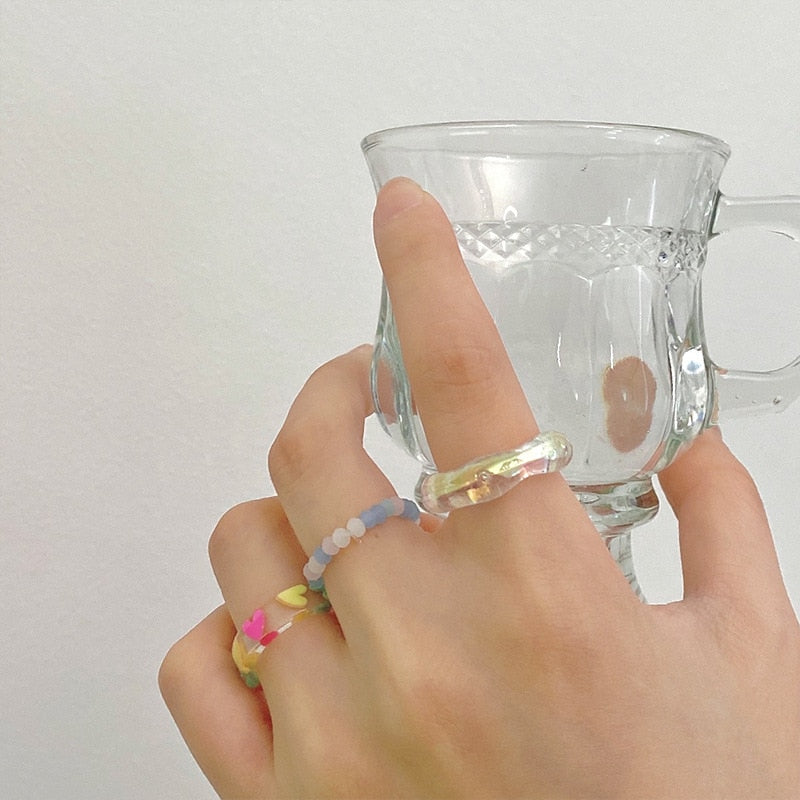 3pcs/set Acrylic Ring Set - Orchid Unique