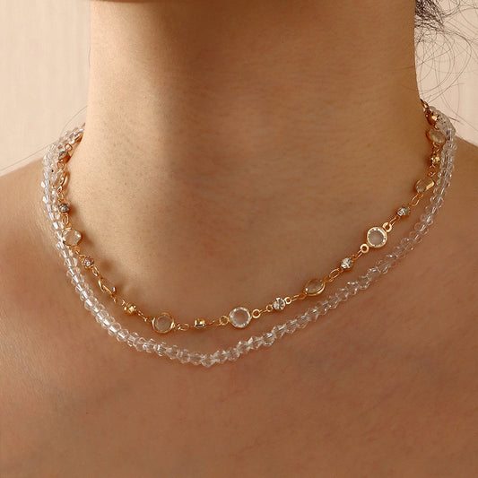Metal Spherical Thin Chains Necklace - Orchid Unique