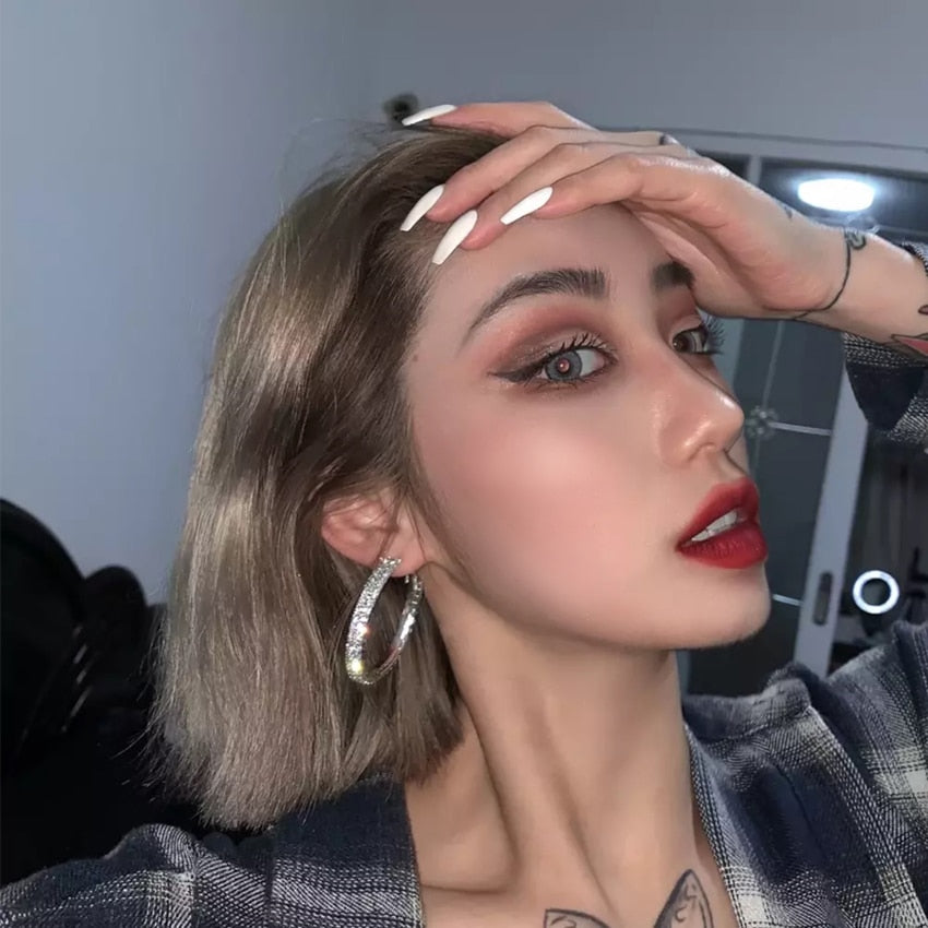 Short Coffin Fake Nails - Orchid Unique