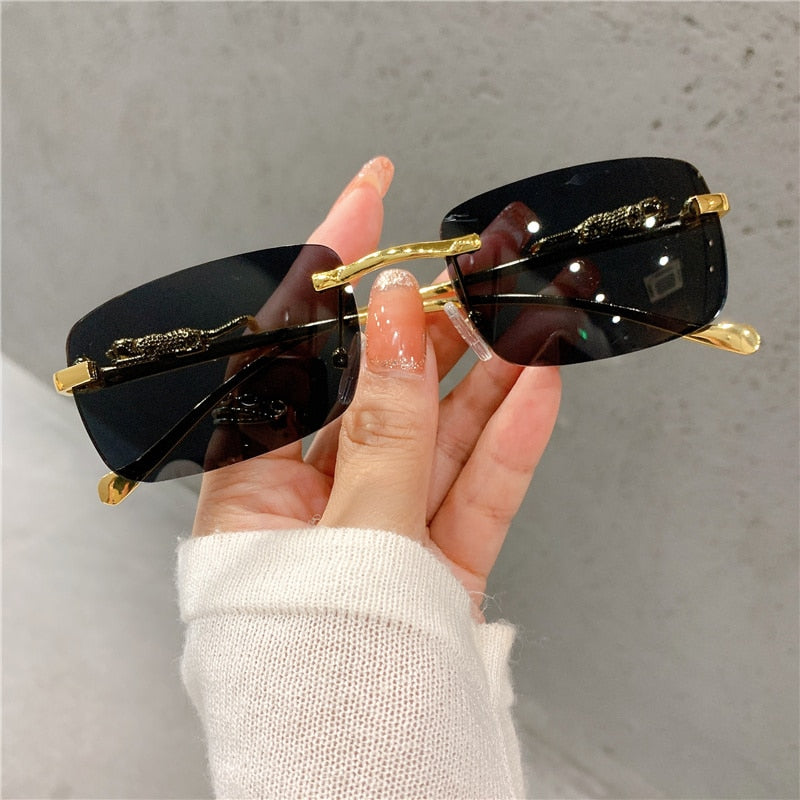 Vintage Sunglasses Rimless Cut Edge - Orchid Unique