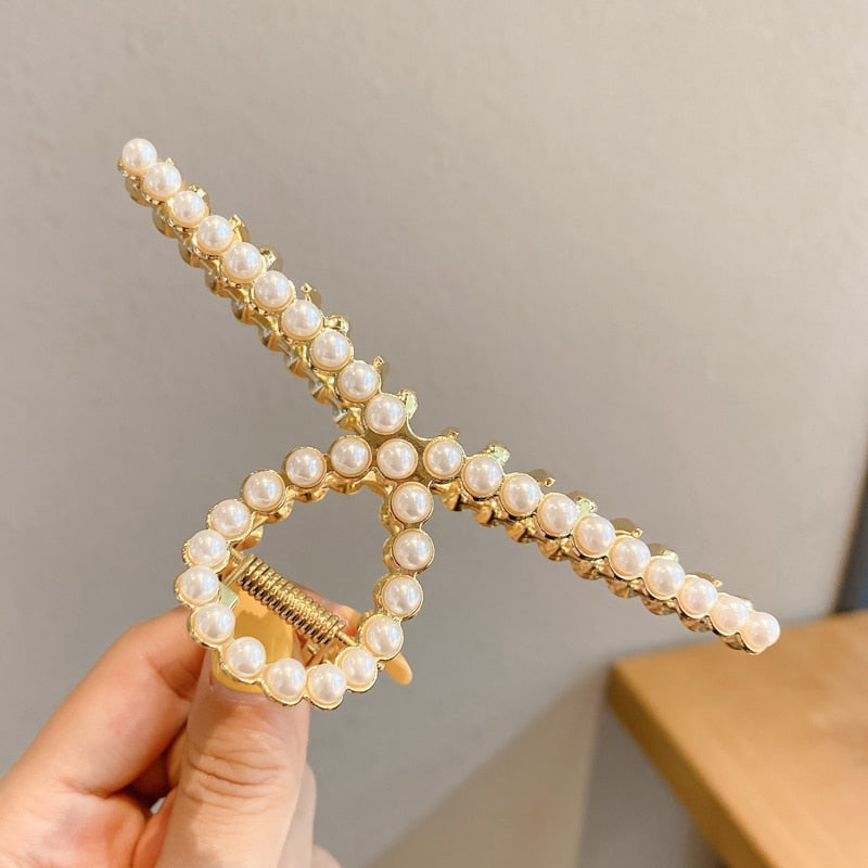 Pearl Hair Claw Set Clip - Orchid Unique