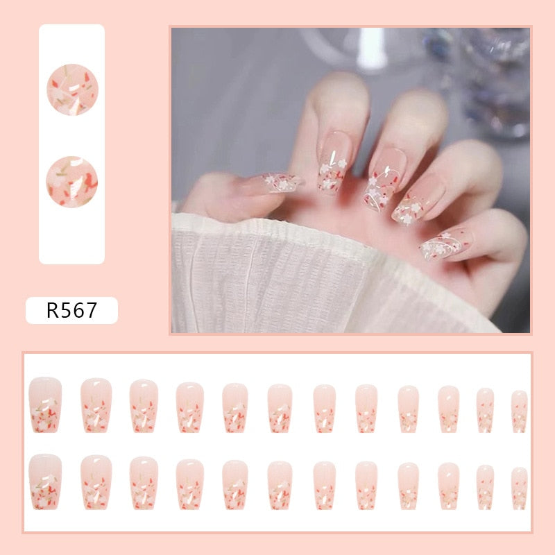 Cute Childlike Press on Nail Art - Orchid Unique