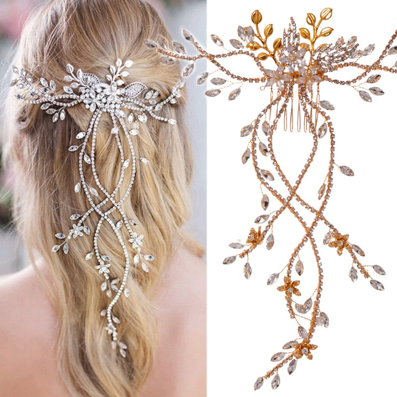 Elegant Crystal Wedding Hair Combs - Orchid Unique