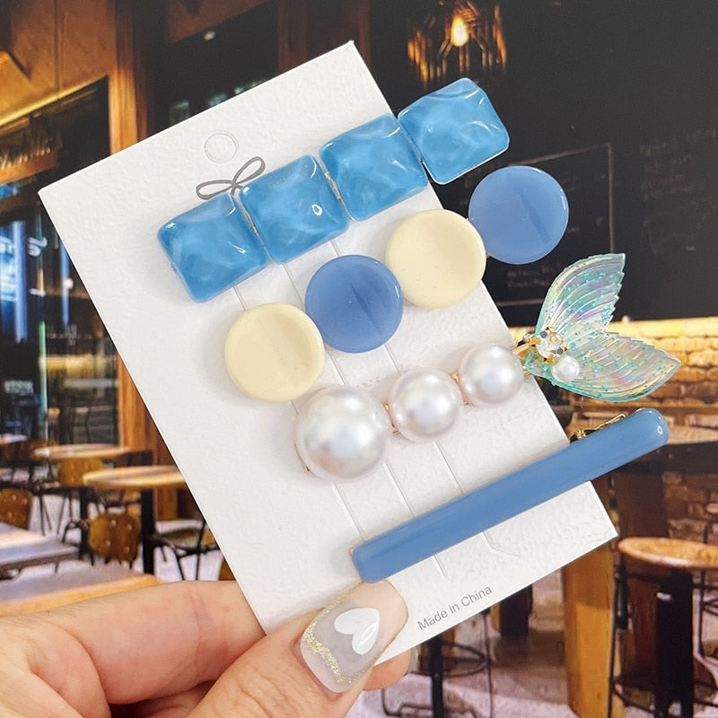 Fashion Pearl Acrylic Hair Clips - Orchid Unique