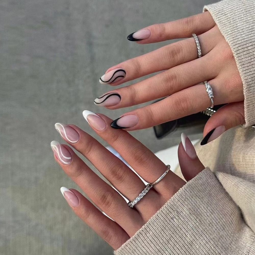 Cloud Pattern Design False Nails - Orchid Unique