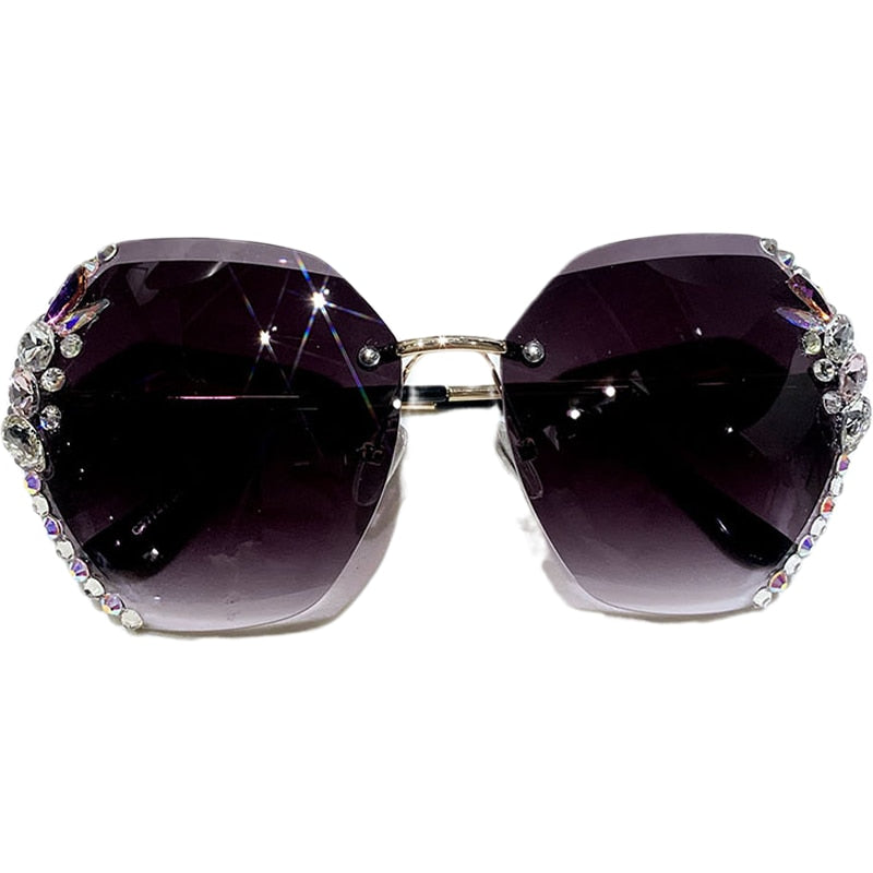 Retro Cutting Lens Gradient Sunglasses - Orchid Unique