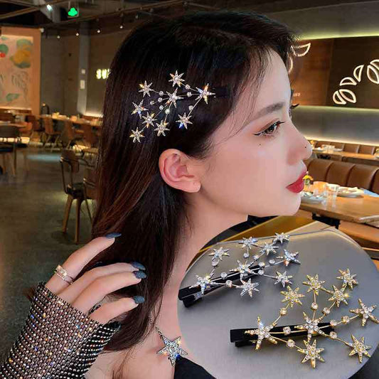 Women Hair Clip Buling Star Rhinestone - Orchid Unique  SPECIFICATIONS Type: Hairpins Style: Fashion gold-sliver Women Hair Clip Buling Star Rhinestone SPECIFICATIONS Type: Hairpins Style: Fashion (Store description)  1  19063311  (Store description) 14:193#gold-14:29#sliver gold-sliver Orchid  Hair Jewelry