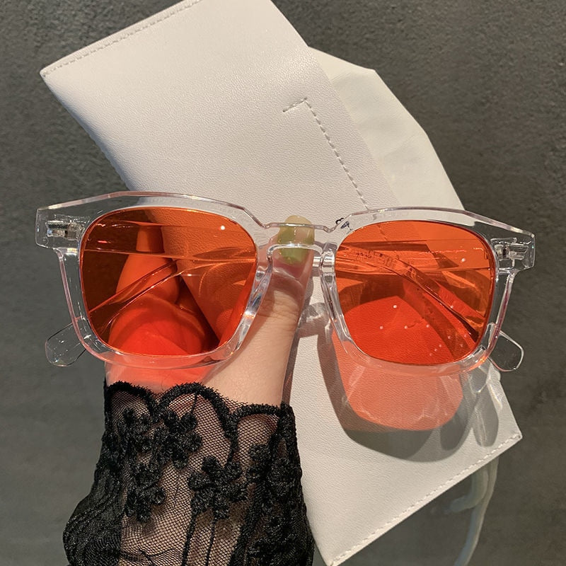 OIMG New Unisex Rectangle Vintage Sunglasses 2022 Fashion Design Retro Sun Glasses Female Lady Eyeglass Cat Eye Casual Goggles - Orchid Unique