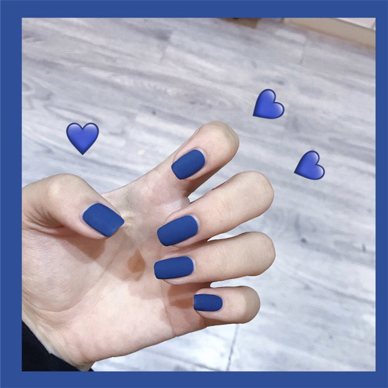 Short Coffin Fake Nails - Orchid Unique