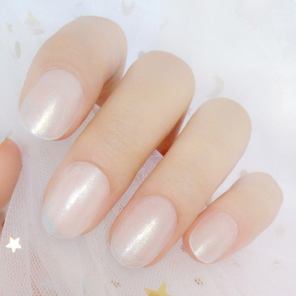 Shiny Short Fake Nails - Orchid Unique