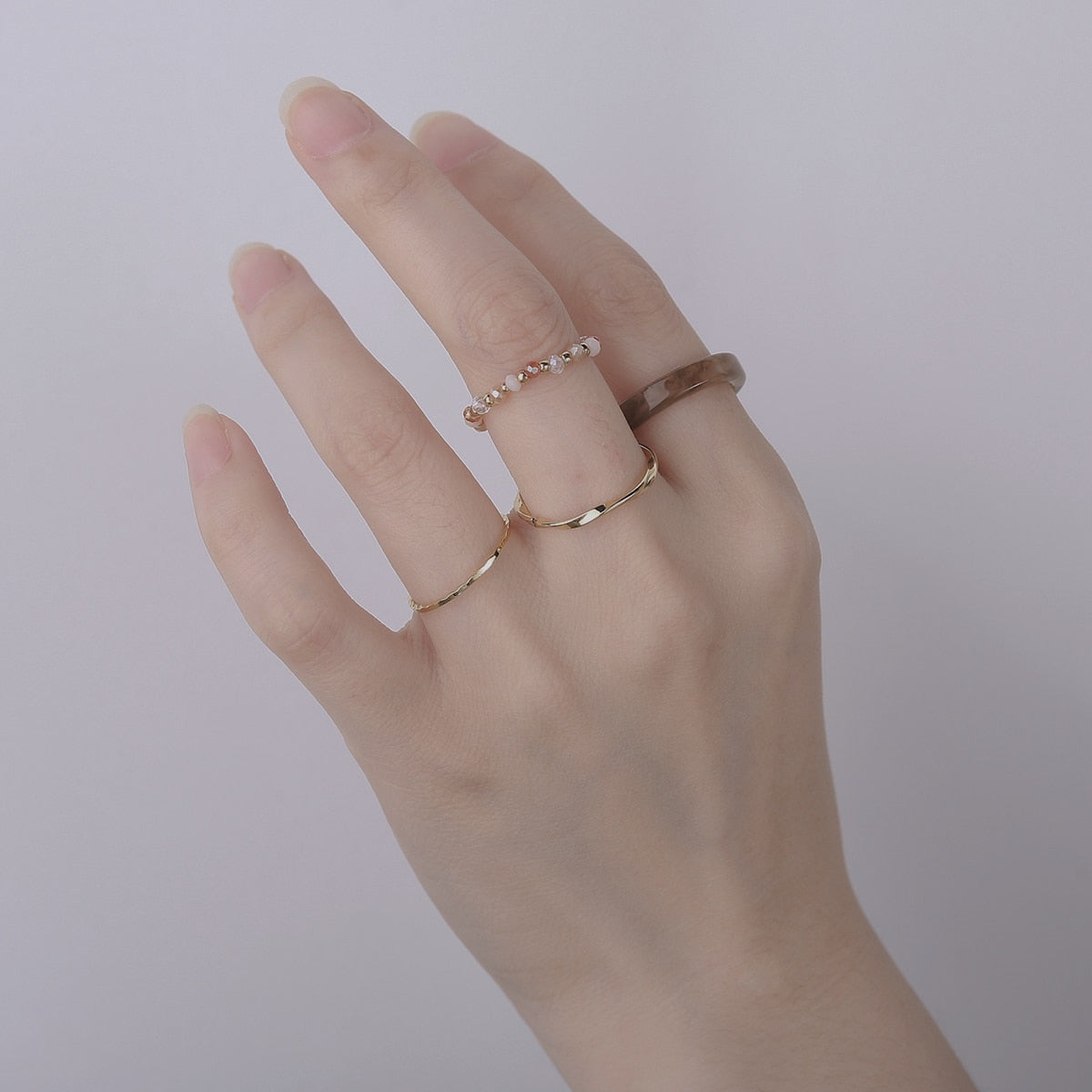 3pcs/set Acrylic Ring Set - Orchid Unique