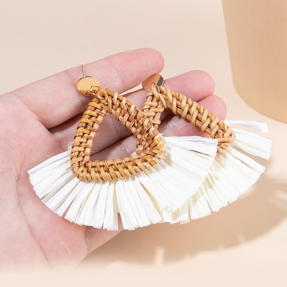 Fashion Handmade Tassel Pendant Earrings - Orchid Unique
