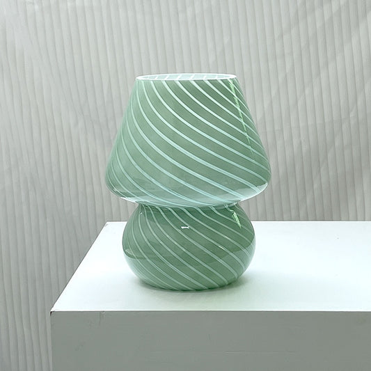 Striped Mushroom Glass LED Desk Lamp - Orchid Unique