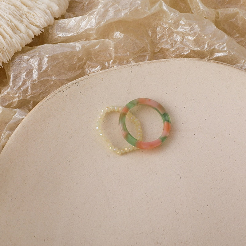 3pcs/set Acrylic Ring Set - Orchid Unique