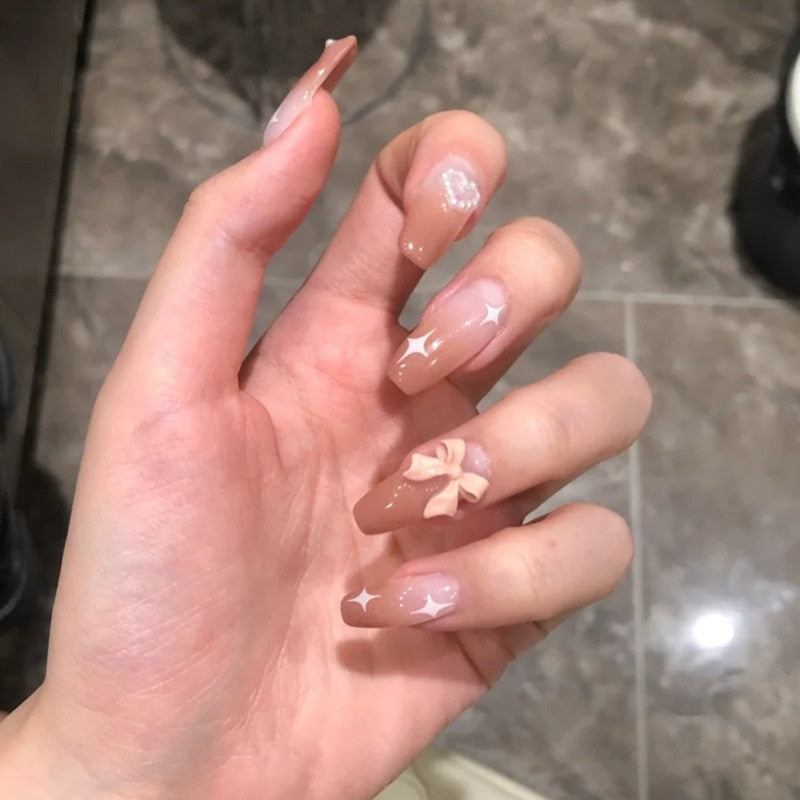 Mid Length Fake Nails - Orchid Unique